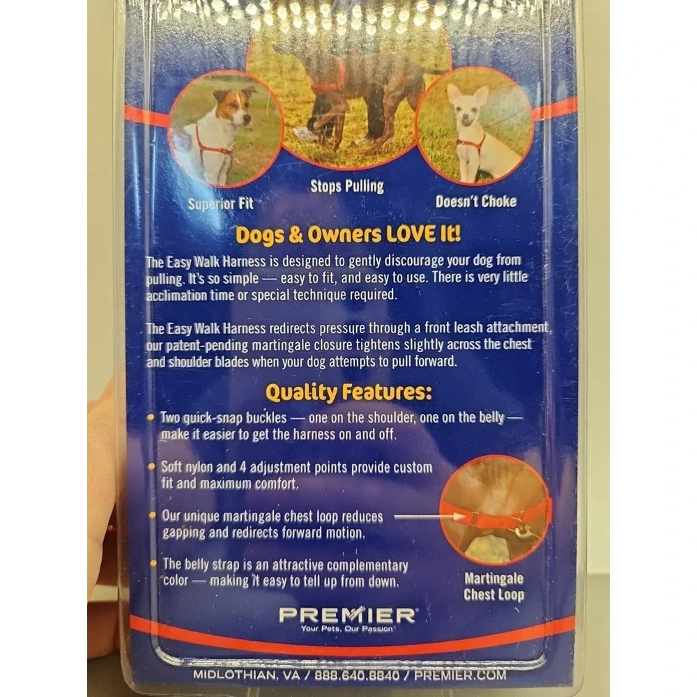 Premier Easy Walk Harness, Size‎ Large, Color Black, Used In Package